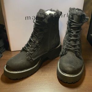 Madden Girl Carra Combat Booties with Faux Fur